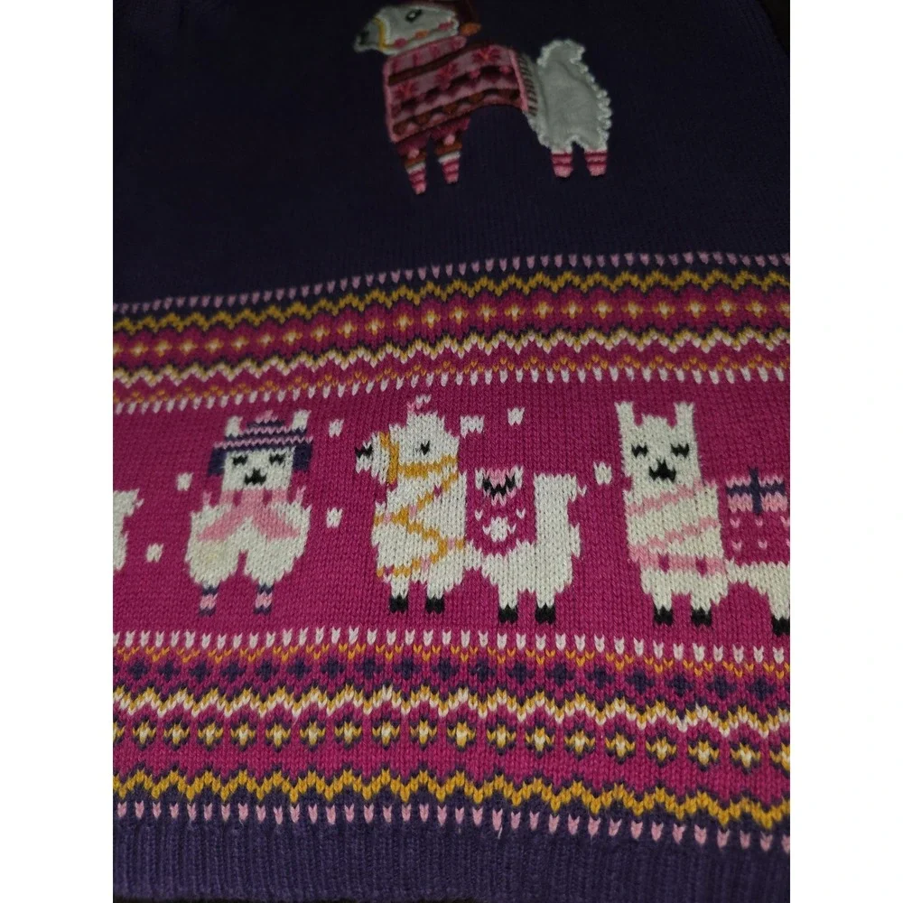 Gymboree little llamas purple sweater dress size 12 18 months
